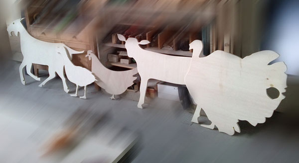 Animali in legno
